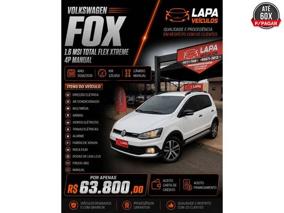 VOLKSWAGEN FOX 1.6 MSI TOTAL FLEX XTREME 4P MANUAL VOLKSWAGEN FOX 1.6 MSI TOTAL FLEX XTREME 4P MANUAL
